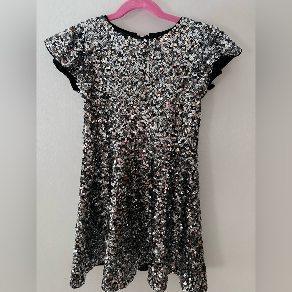 Crewcuts Shimmering Silver Kids Dress